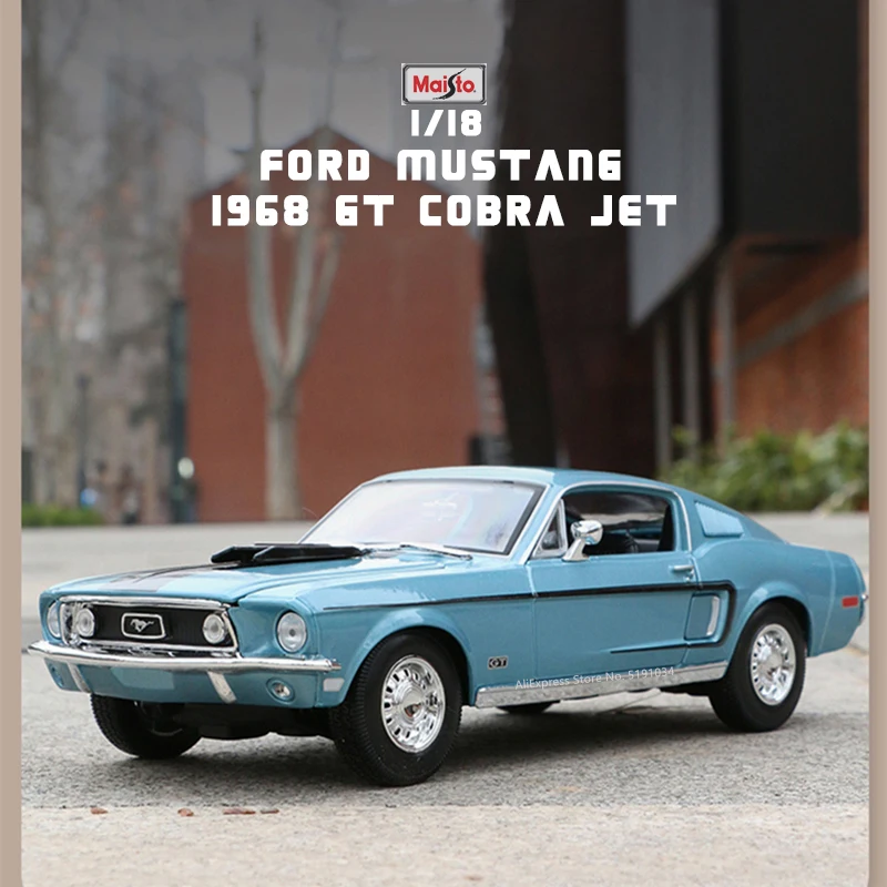 Maisto 1:18 1968 1967 Ford Mustang GT alloy car model simulation car decoration collection gift toy Die casting model boy toy