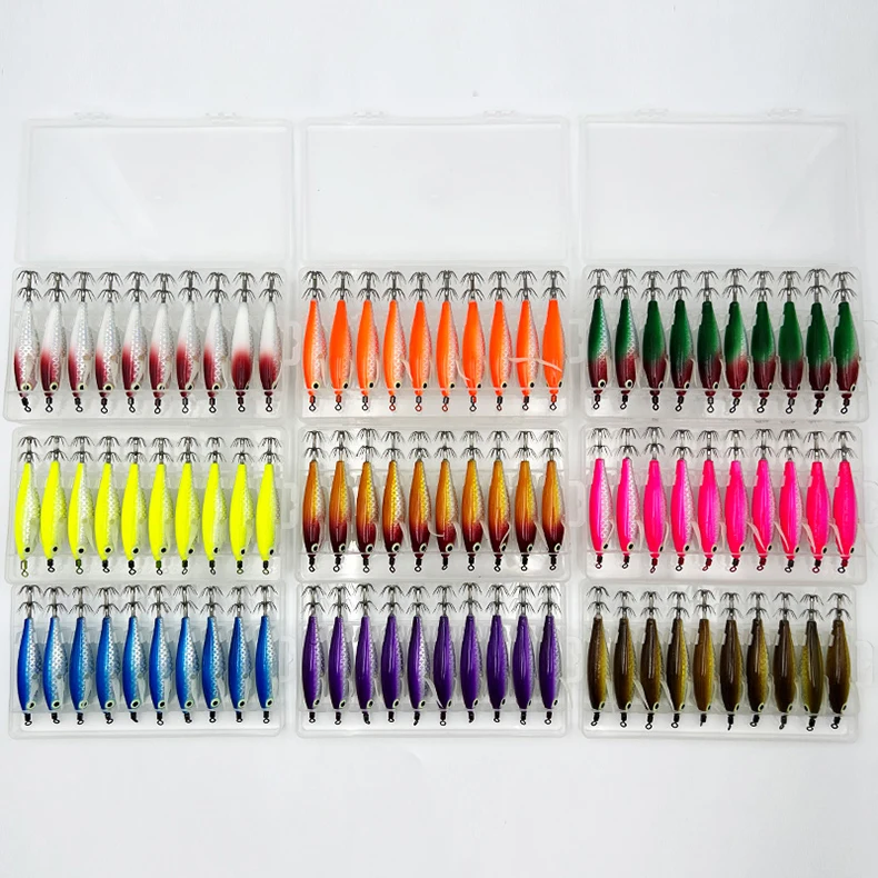 ShareShark 10 Stück/Box Leuchtender Tintenfisch-Jighaken Salzwasser-Angelköder Holzkrebsköder Meeresangeln Oktopus Tintenfisch Köder – Detail 12
