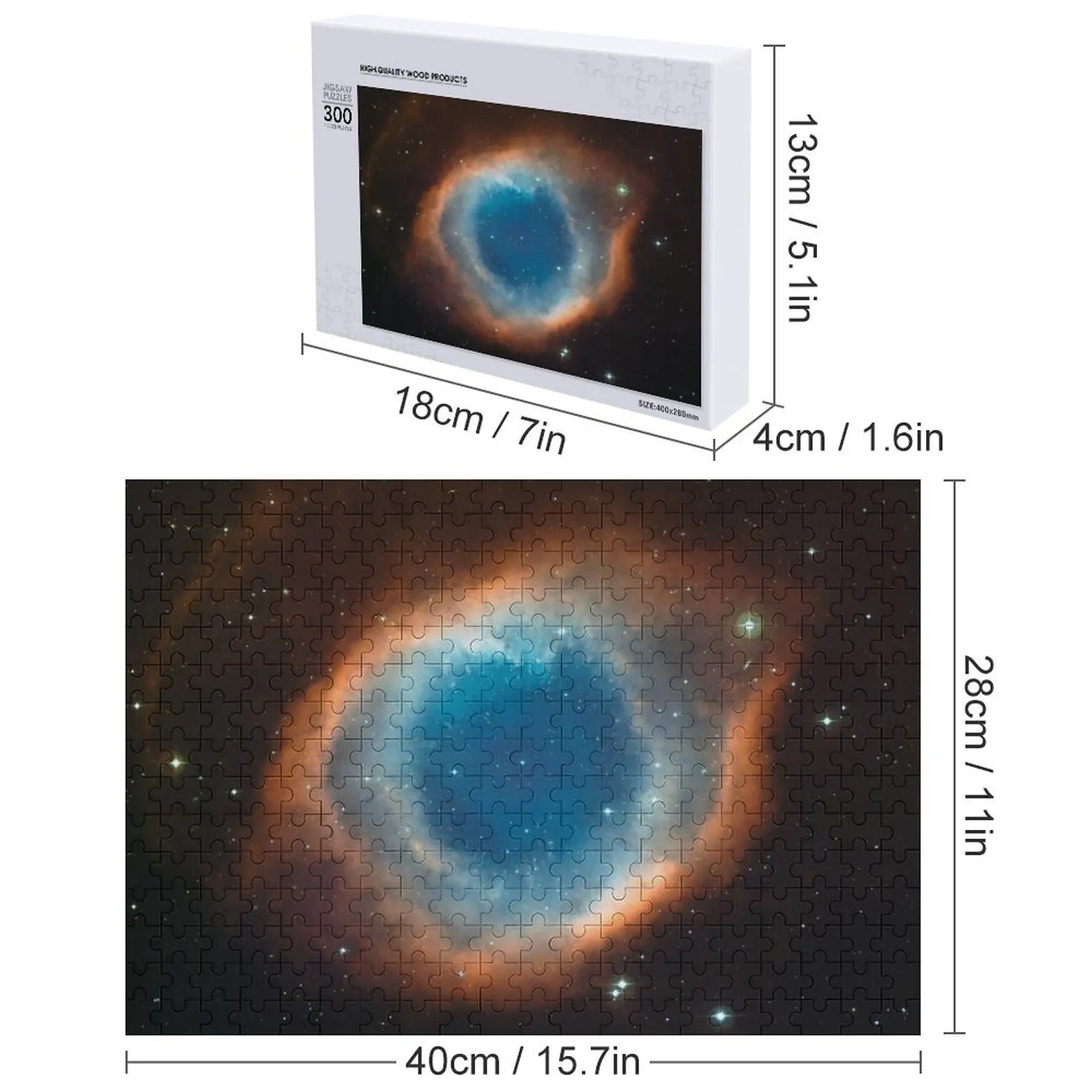Puzzle z obrazem Nebuli Helix NGC 7293, Nebuli Okularowej, z Teleskopu Hubble'a, wysokiej jakości, HD, personalizowany prezent.