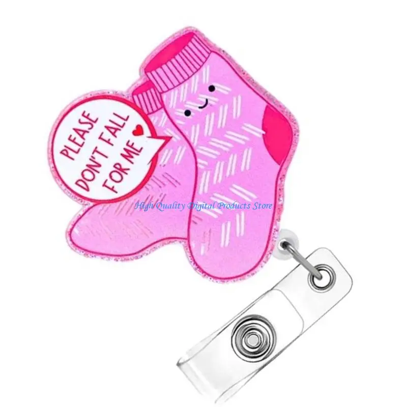 U2JE الجوارب شارات حامل مع مشبك معدني للطلاب المعلم طبيب ممرضة شارات حامل بطاقة شارات قابلة للسحب بكرة