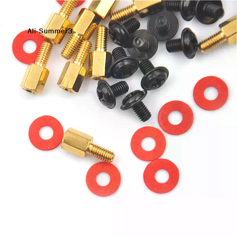 【SuY3】36Pcs/Set 2026 New Computer PC Case Motherboard Riser Screws Insulation Washers For Case Fans 6.5mm Brass Standoff 6-32-M3