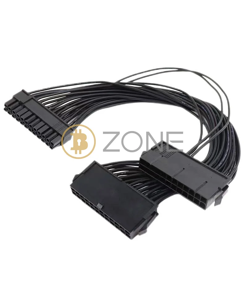 30CM 24Pin tiga kabel mulai daya ATX 20 + 4 Pin 3 catu daya Unit Starter kabel adaptor Motherboard