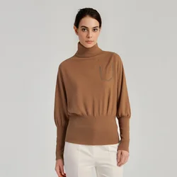 BC-439 Luxury a maniche lunghe con perline Mock Pocket Slim Fit dolcevita Cashmere Jumper maglioni da donna per abbigliamento donna