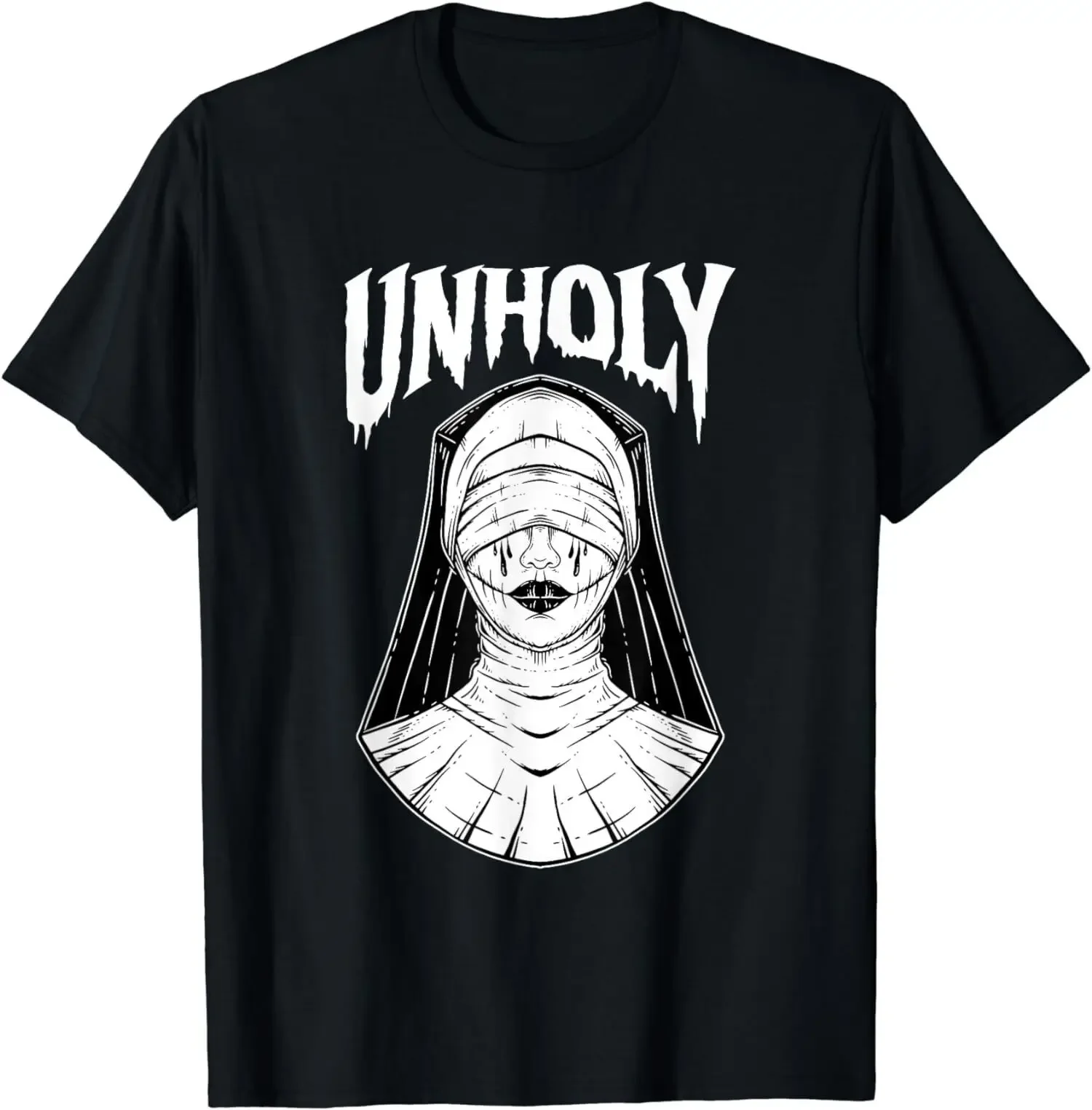 

NEW LIMITED Horror Unholy Nun Occult Gothic Dark Humor Vintage Tee T-Shirt S-3XL