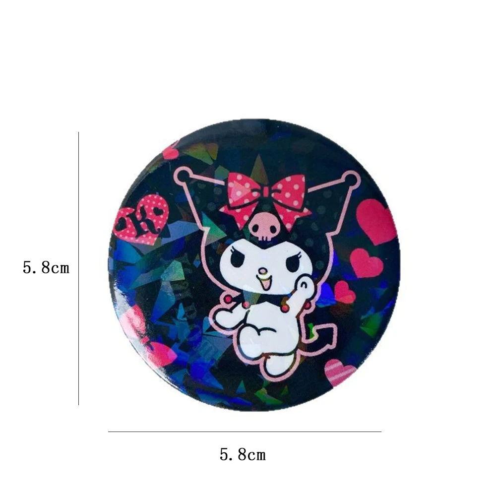 Simpatico distintivo del fumetto Sanrio Anime Cinnamoroll Kuromi Melody Hello Kitty Spilla Moda Zaino Decorazione Accessori Regali