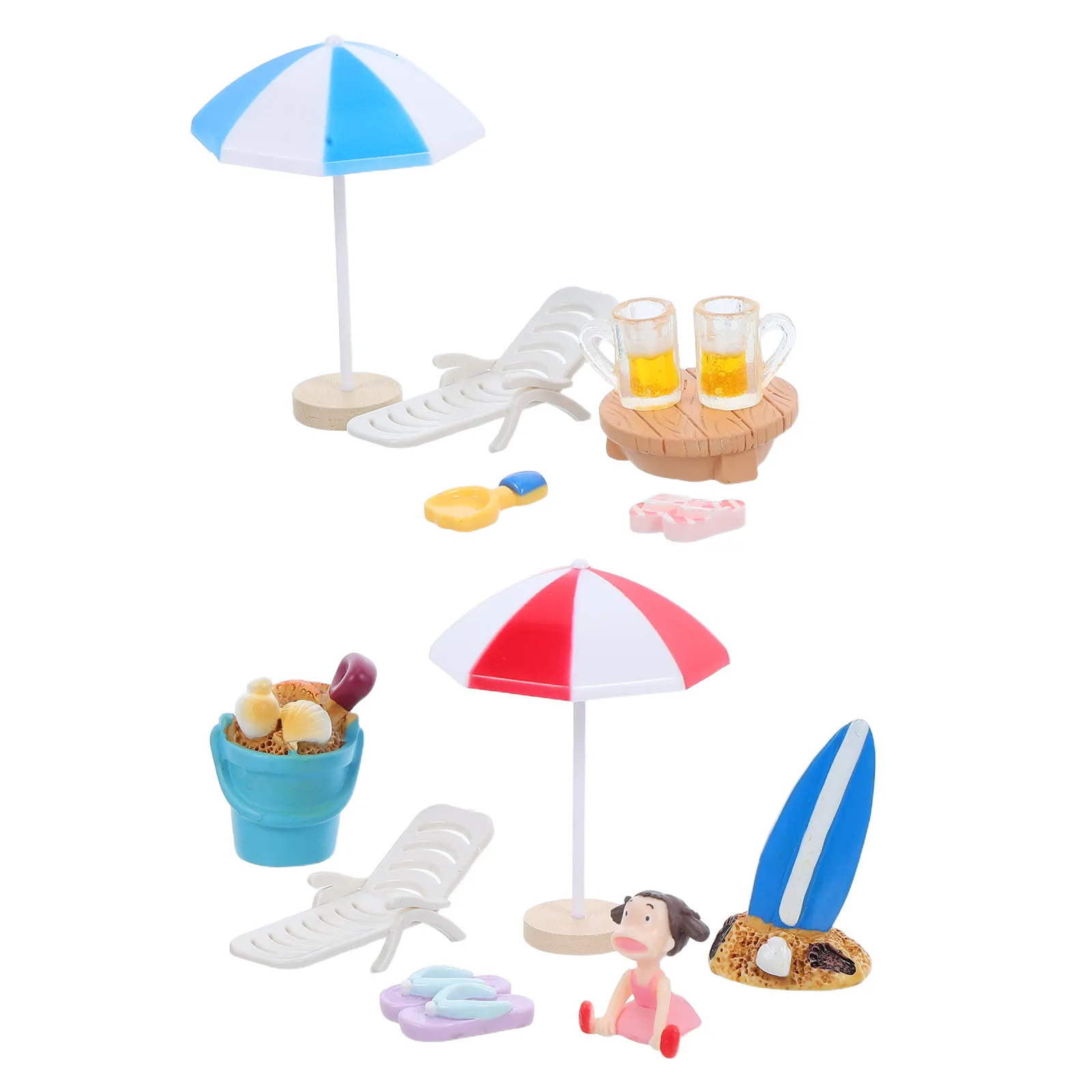 

13Pcs Miniature Beach Decoration Resin Plastic Summer DIY Craft Dollhouse Accessories Beach Theme Micro Landscape Decoration