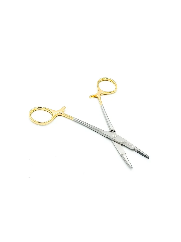 TC olsen-hegar-Soporte de aguja reutilizable alemán, tijeras de sutura, implantes ortopédicos veterinarios, pinzas quirúrgicas de pesca, 12,5 cm