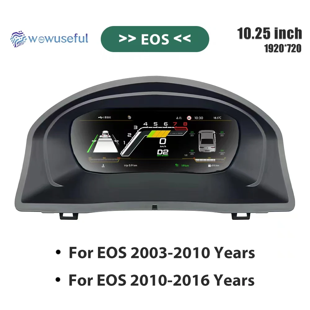 PrelingCar 10.25 Digitale Dashboard Cluster Voor VW Variant Caddy Touran T6 EOS Sharan Golf 5 Virtuele Instrumentenpaneel Cockpit