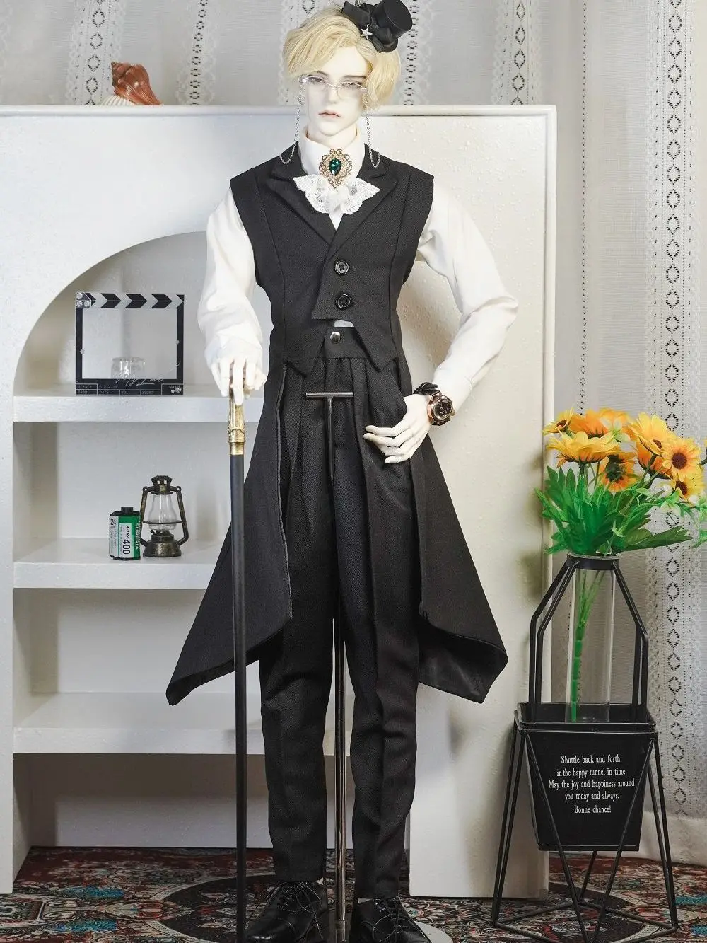 1/3 poppenkleding pak slipjas vest set voor 75cm bjd pop vest + shirt + broek aankleden speelhuis speelgoed popaccessoires, geen pop