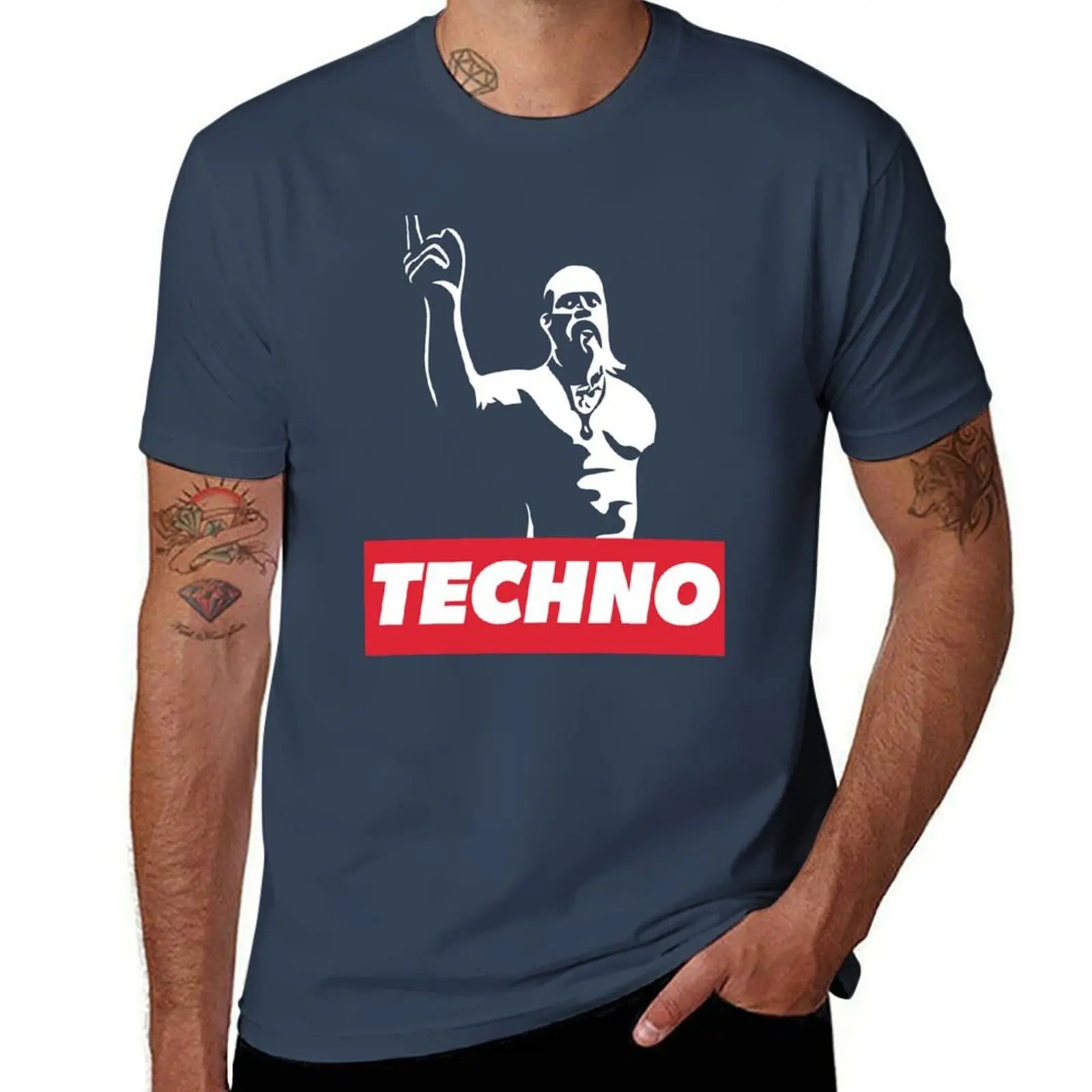 

Techno Viking meme legend for techno DJ, raver, club, festival T-Shirt Casual Everyday Wear T-Shirt
