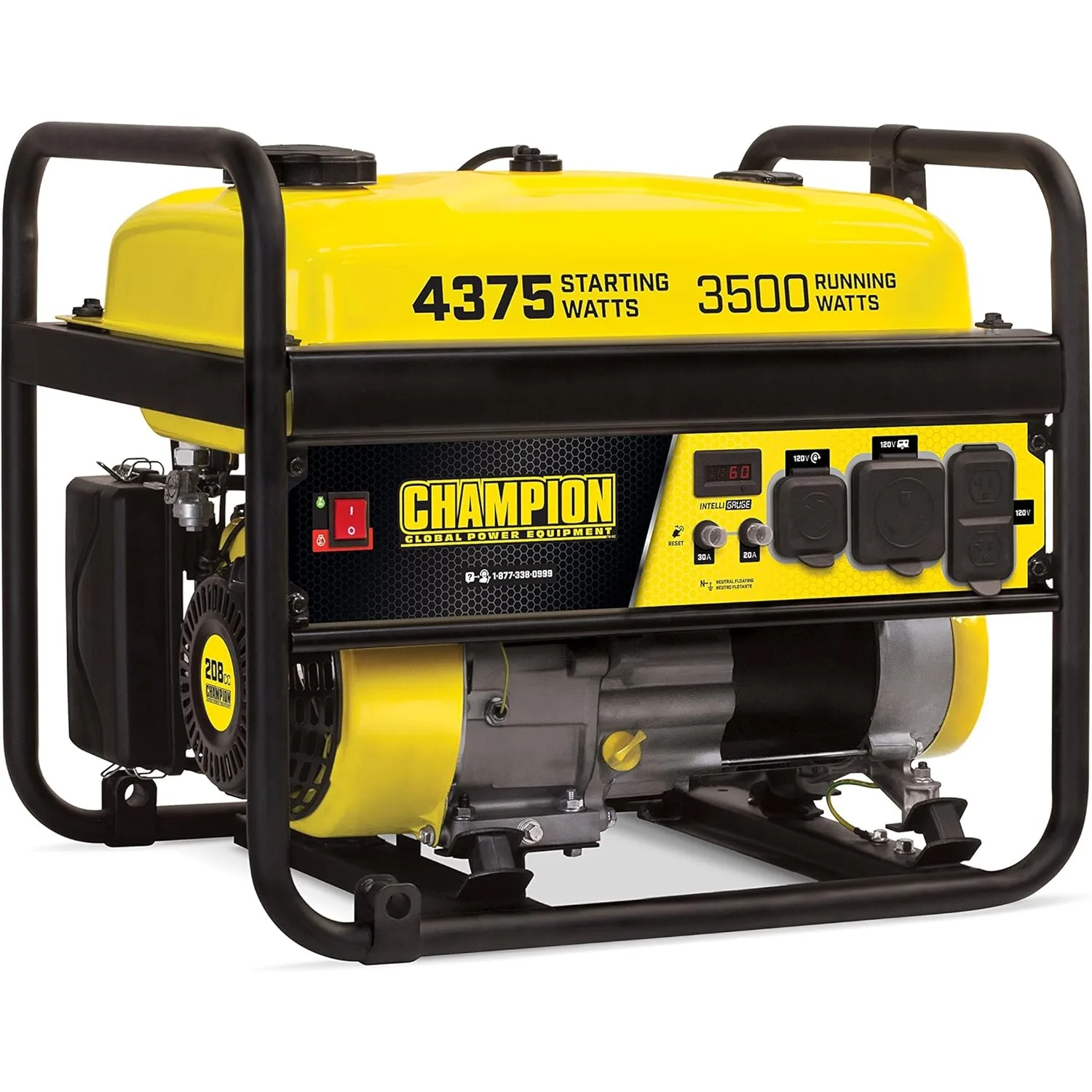 4375-Watt RV Ready Portable Generator, Yellow/Black, CARB