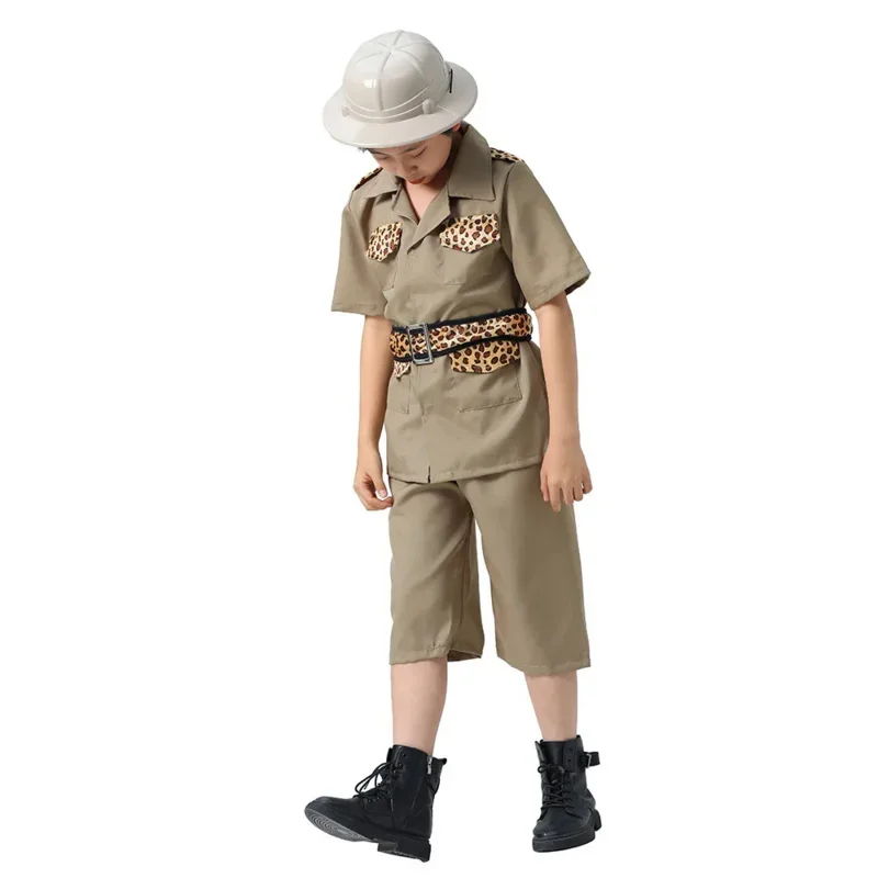 ใหม่ Zoo Keeper เครื่องแต่งกายคอสเพลย์เด็ก Explorer ชุดฮาโลวีนเครื่องแต่งกายสําหรับเด็ก Purim Party เสื้อผ้าปลอมตัว V