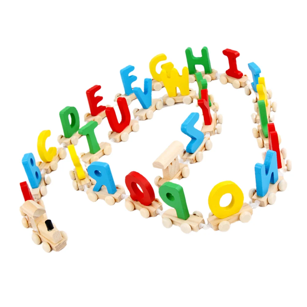 

Wooden Magnetic Number Alphabet Train Toys Mini Letter Train Truck Set Kids Early Educational Toys Gift