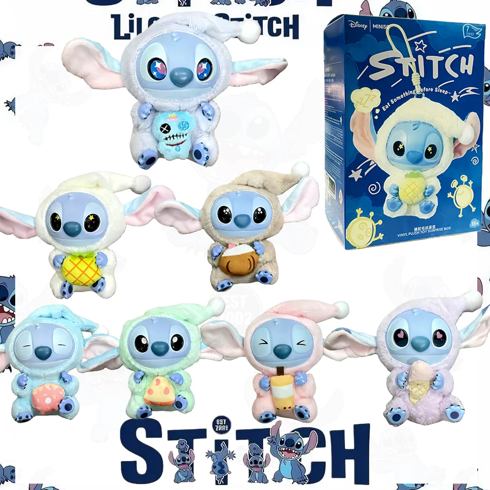 

Брелок Disney Stitch с плюшевой игрушкой, мягкий брелок с изображением животных, дизайн «Ешь что-то перед сном», милый подарок для детей и взрослых 2025 г.