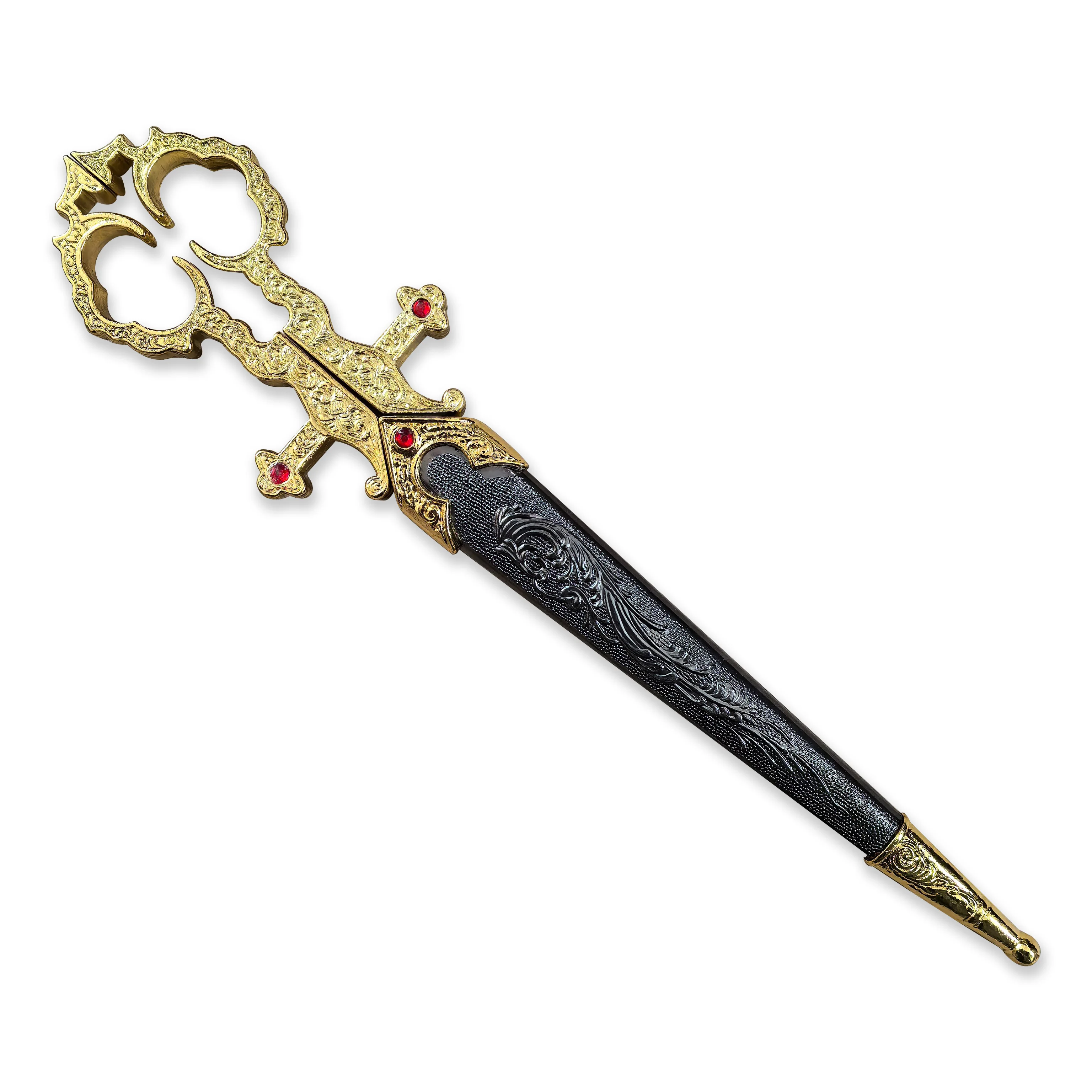 10.2インチ ミニショートソード/中世はさみソード/メタルブレード/コレクタブル/ゴールド