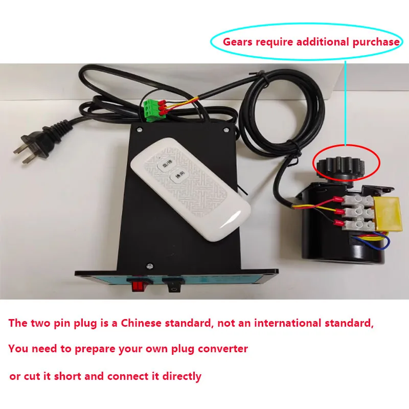 14W 60ktyz 220V AC Permanent Magnet Synchronous Motor+Controller AT-3+Wireless Remote Control for Table Turntable