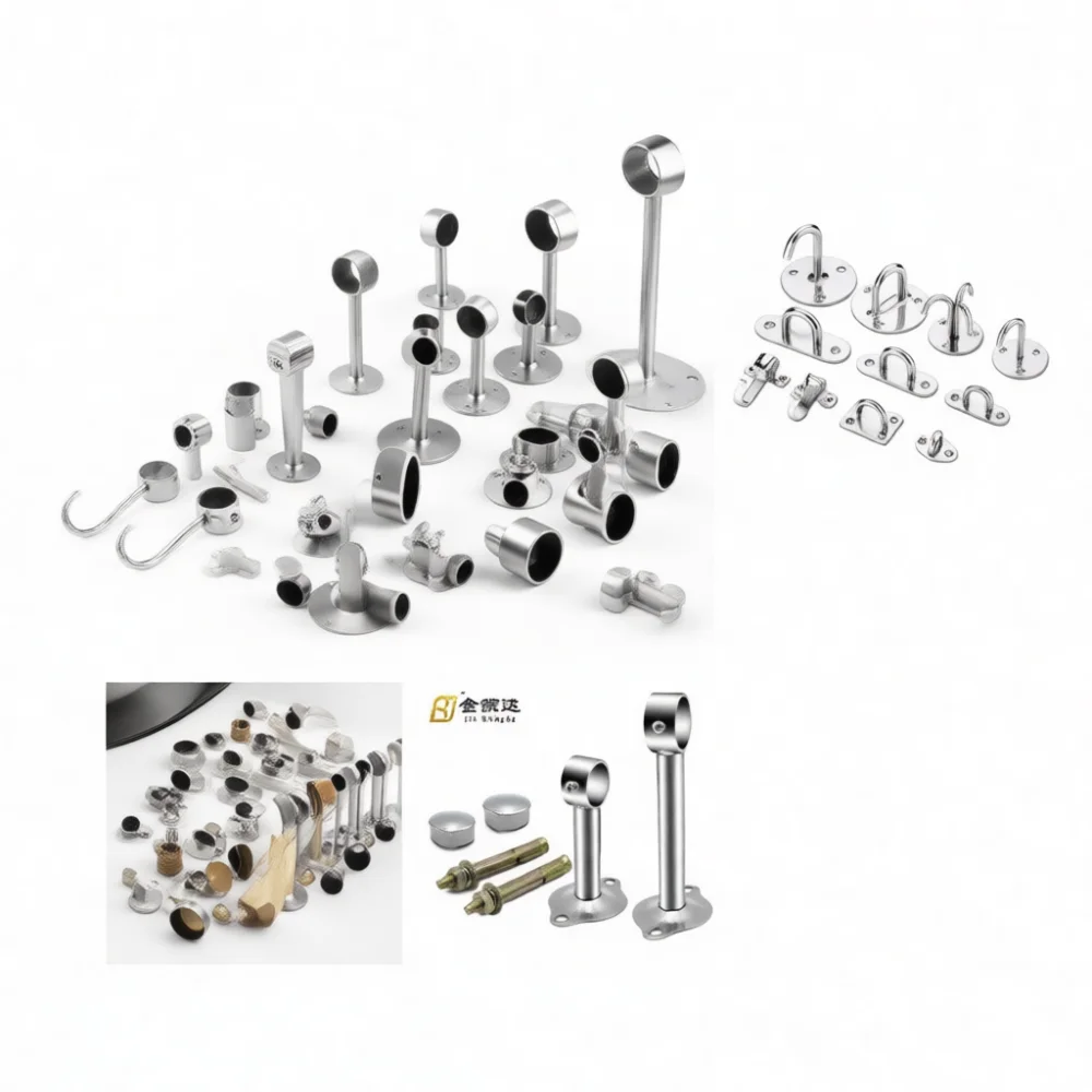 Sturdy Open Flange For Wardrobe Closet Rod Support Stainless Steel Rail Holder Bracket Hanging Pipe Socket For Cabinet Hardware