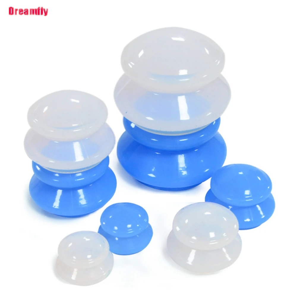 

4PCS Anti-cellulite Silicone Suction Cup Ventosas Massage Body Cups Vacuum Cupping Therapy Set Face Sucker Slimming Jars