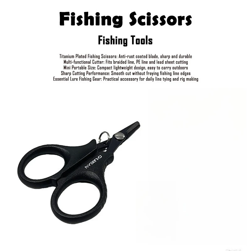 1Pc Titanium Coated Rustproof Fishing Scissors Stainless Steel Braided Line Lead Sheet Cutting Multifunctional Fishing Shears