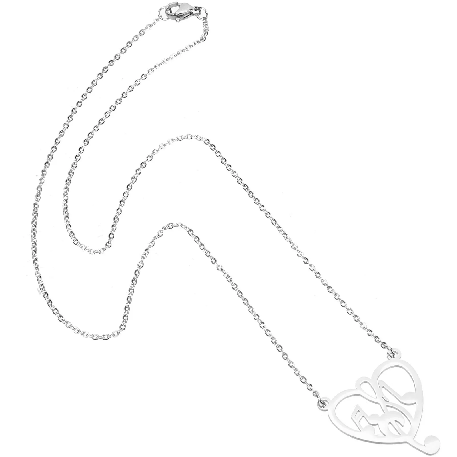 

Elegant Music Note Necklace Stainless Steel Charm Pendant Neck Jewelry For Women Trendy Clavicle Chain Fashion Gift