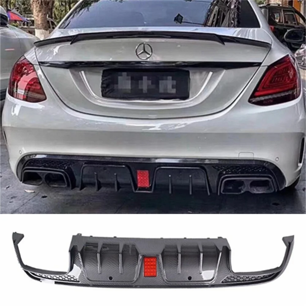 For Mercedes Benz Class C, Class E, W205W213, four door sports model, modified and upgraded Brabus rear lip tail throat with lig