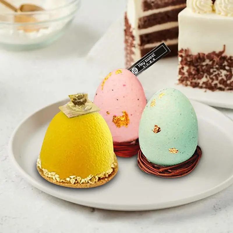 3D Egg Candle Silicone Mold 8 Grids DIY Mousse Chocolate Cake Craft Baking Tool Easter Simulation Egg Resin Plaster Mold Decor
