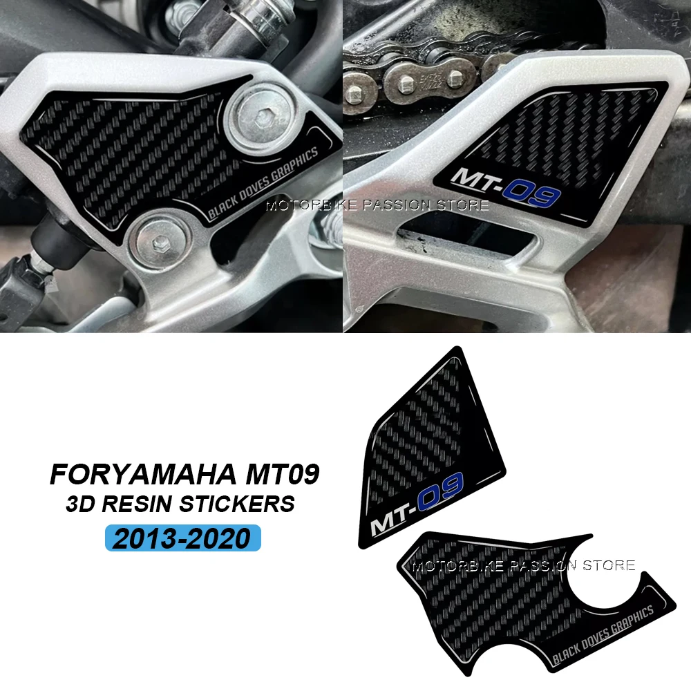 For Yamaha MT-09 MT 09 mt09 Motorcycle Accessories Side Footrest Protective Sticker Epoxy Resin Sticker Gel 3D 2013-2020