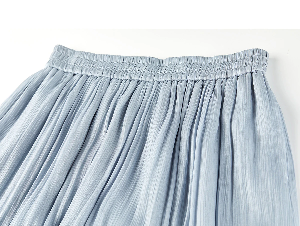 SENTUBILA Büro Einfacher, leichter, schimmernder Rock in Lila, Damen-Sommerhose mit elastischem Bund, Taschen, fließend, lässig, Culottes 162KF7358 – Detail 33