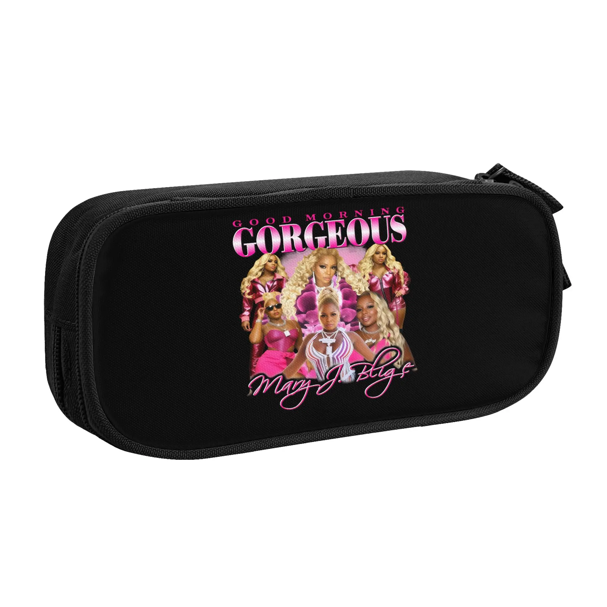 Kawaii Mary Jane Blige  Pencil Case for Boys Girls Large Capacity Singer Queen Hip-Hop of R&B  Pencil Bag School Supplies
