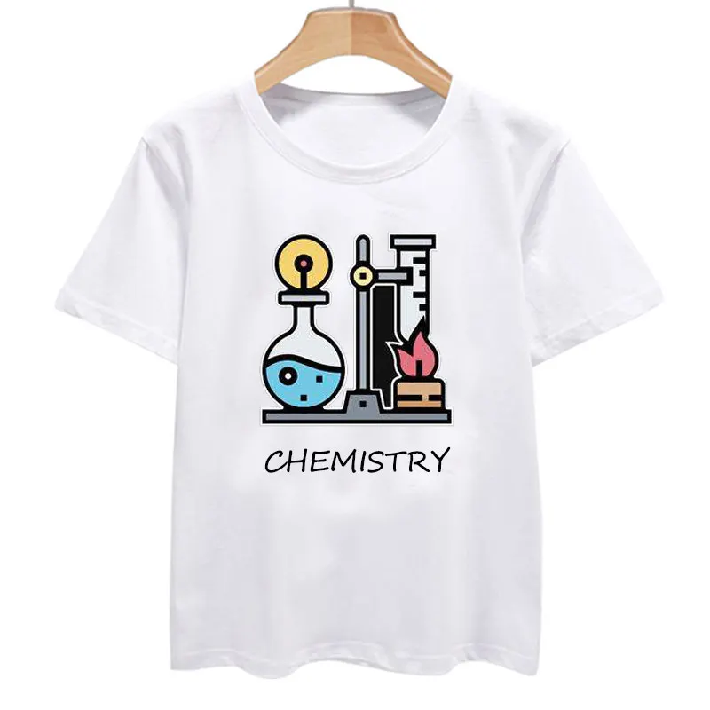 Fun Quirky Chemical Graphics Printed 3D Harajuku New Pop Men\'s Women\'s Hip Hop Personality Short Sleeve Round Neck T-shirt Tops