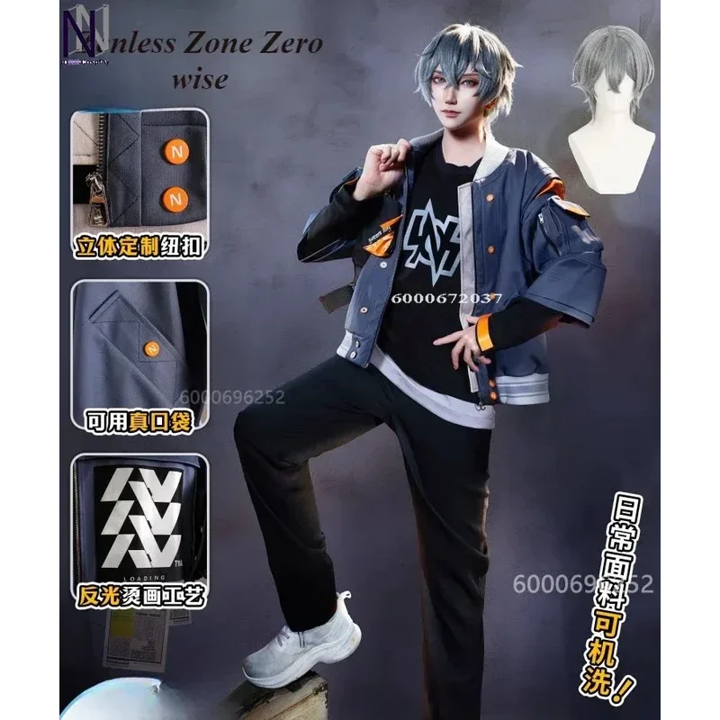 

Zenless Zone Zero Game Wise Cosplay Costume Uniform Wig Anime Halloween Party Costumes Masquerade Men Game Role Play Outfit
