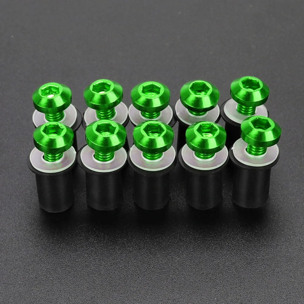 5mm 10PCS Motorcycle Windshield Bolts Screw Nut Fastener Kit For Kawasaki Ninja GPZ900R Z900 ZX-10RR ZX-12R ZX12RR ZZR1200 Z800