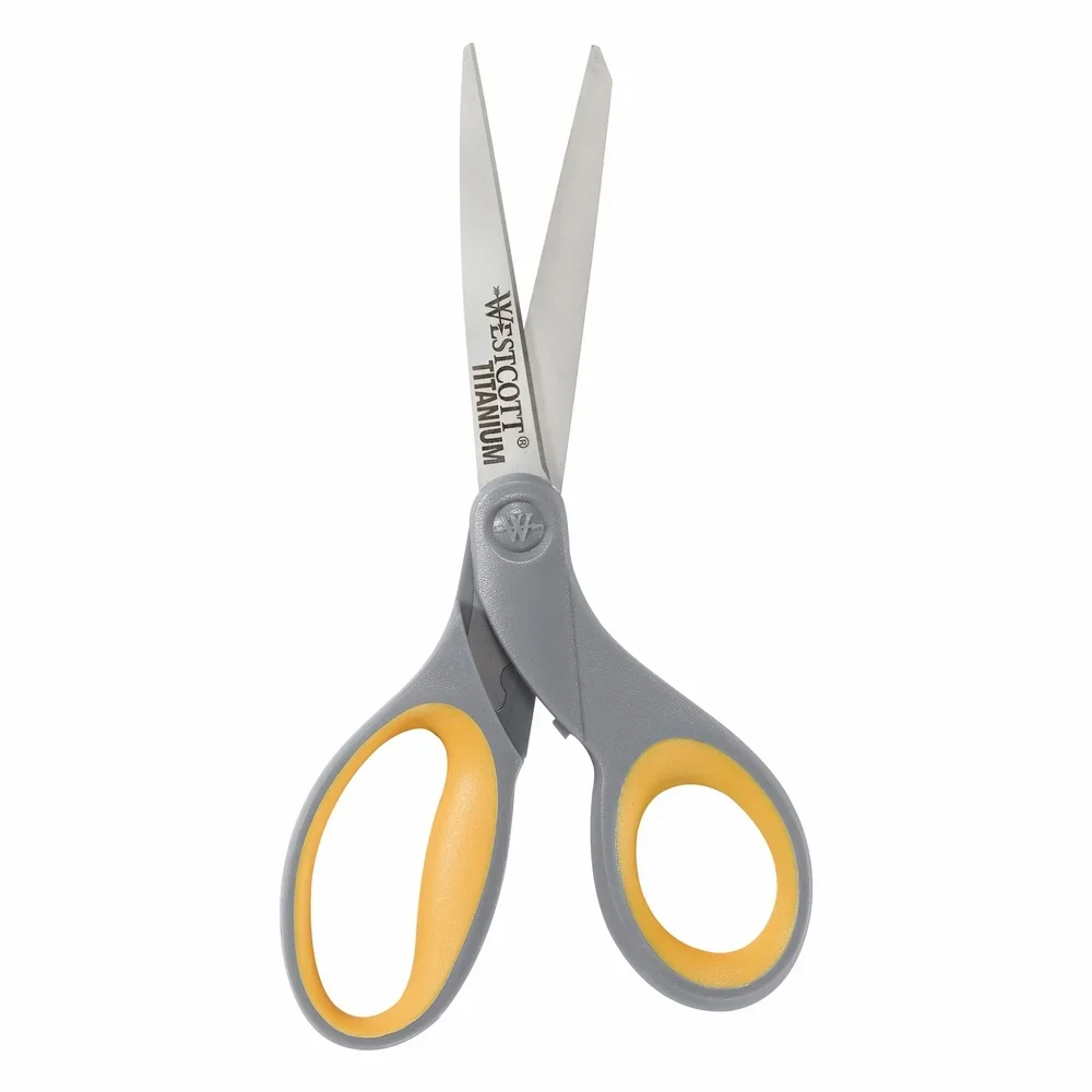 High Performance Titanium Scissors 7 Inch Ergonomic Comfortable Handles Durable Sharp Blades Perfect School Office Cutting