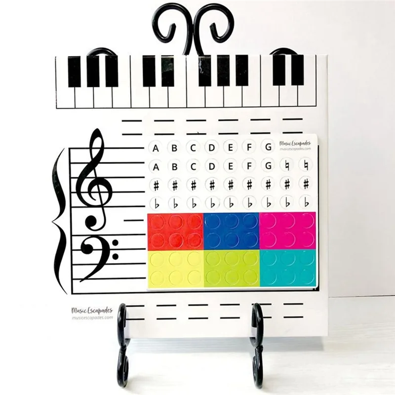 VO-자기 음악 직원 보드 지울 수 있는 종이 어린이를 위한 즐거운 음악 지도 화이트보드, 내구성