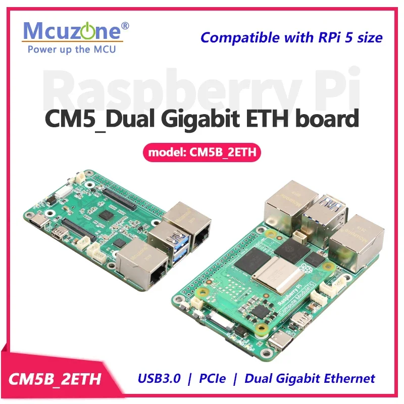 

CM5B_2ETH Raspberry Pi CM5_Dual Gigabit Ethernet Expansion board