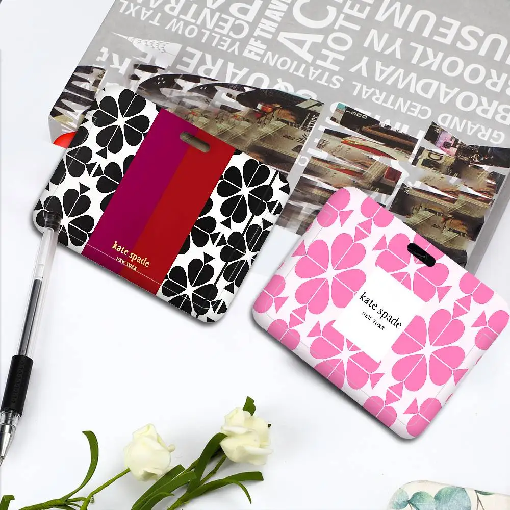 K-Kate-SpadeS Porta Tarjetas de Identificación con Cordón para Niñas y Mujeres, Estuche para Tarjetas, Correa para el Cuello, Porta Credenciales, Porta Tarjetas de Visita