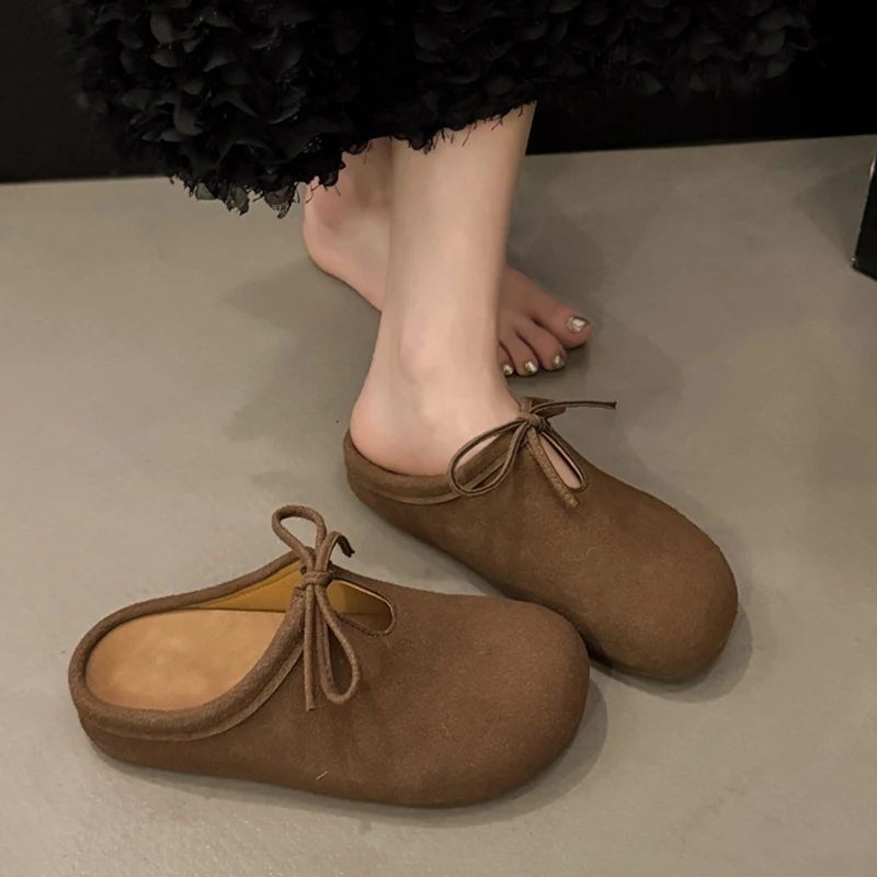 النساء النعال الشقق Slingback البغال أحذية الخريف فساتين راقية امرأة عادية الشرائح أحذية نسائية 2025 الاتجاه الجديد الإناث Zapatos #2