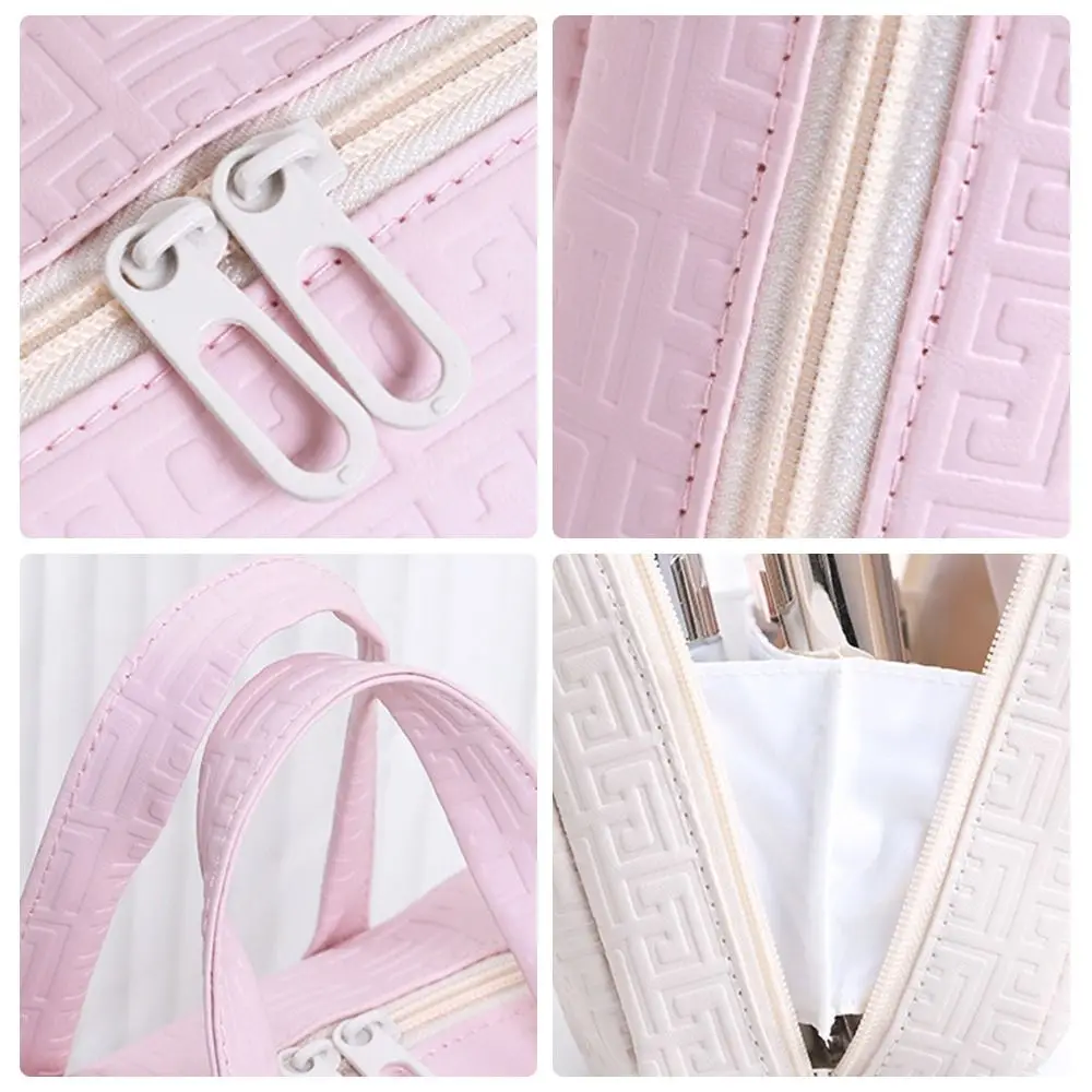 New Multi-function PU Leather Cosmetic Bag Large Capacity with Handle Storage Bags Waterproof Makeup Organizers Travel