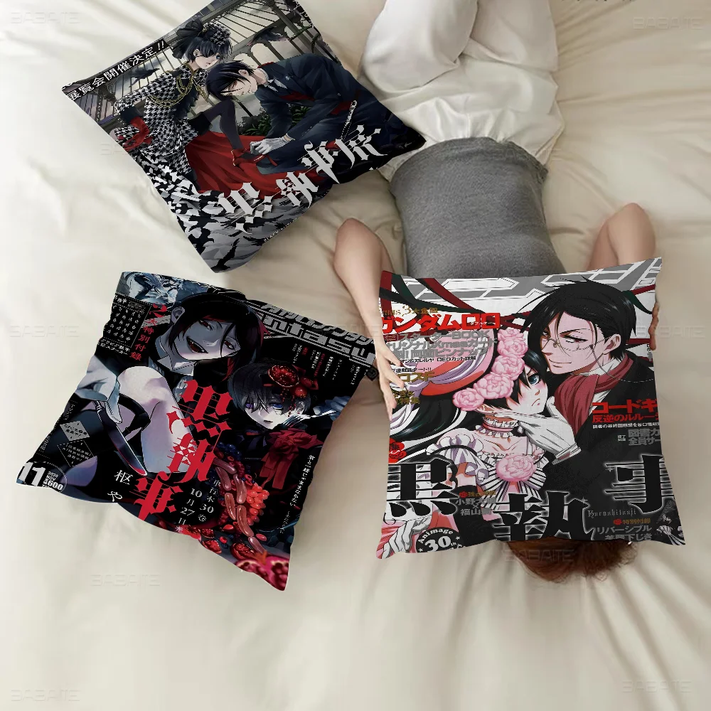 

1PC Black Butler Pillow Cushion Cover Pillowcase Living Room Sofa Home Decor Customized