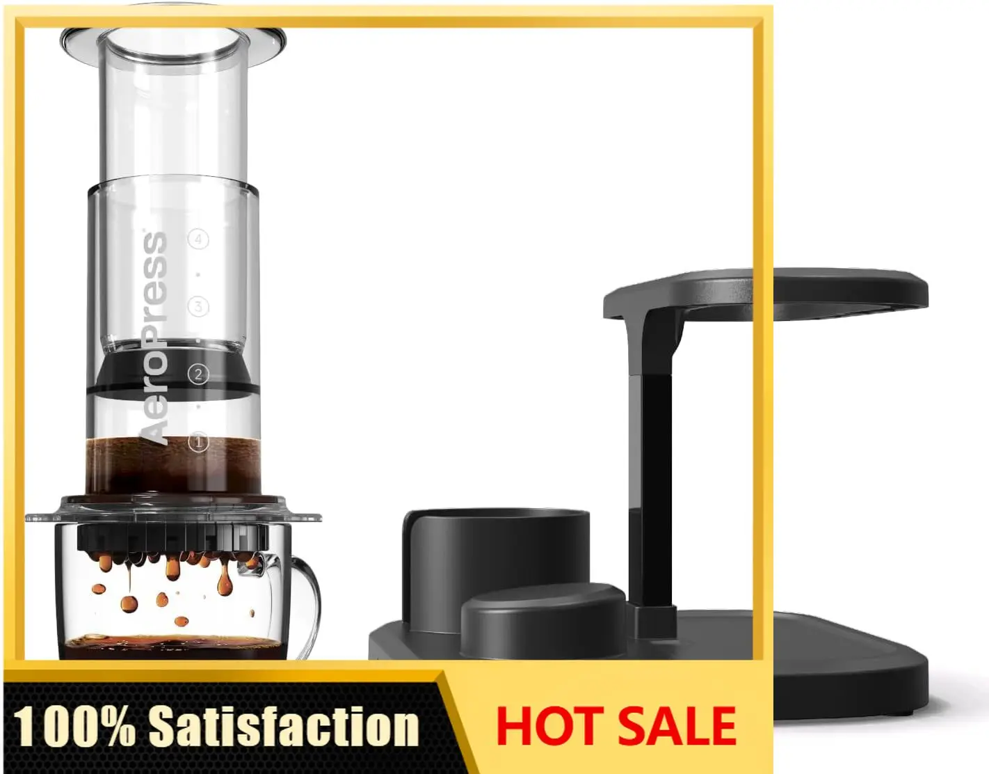 3 in 1 Coffee Maker Bundle - French Press, Pourover & Espresso-Style Coffee, Portable & Ideal for Camping