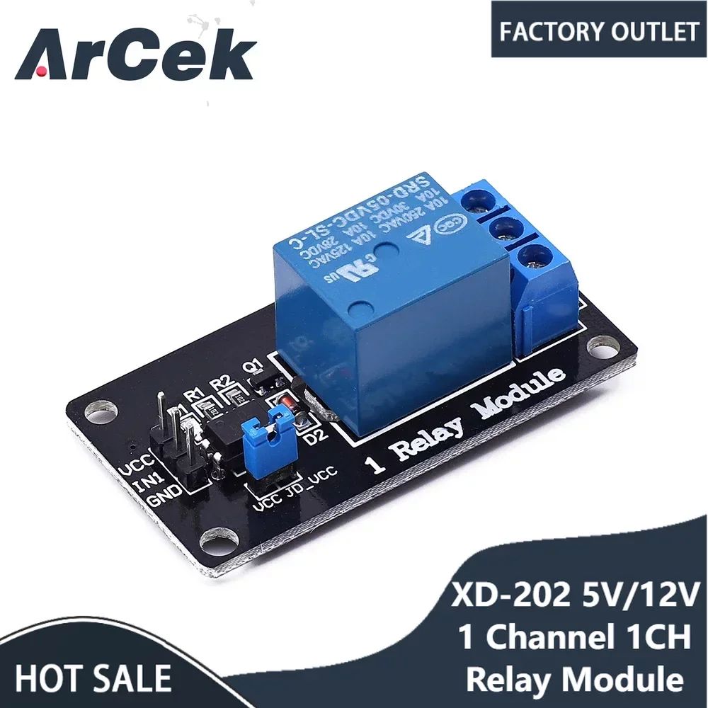 XD-202 5V/12V 1 Channel 1CH Relay Module Relay Interface Board For Arduino MCU PIC AVR DSP ARM SCM Household Appliance Control