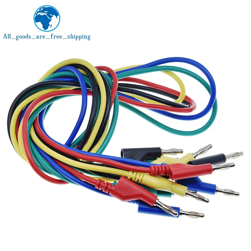 TZT  1M 4mm Banana to Banana Plug Test Cable Lead for Multimeter Red Yellow Black Blue Green 5 Colors