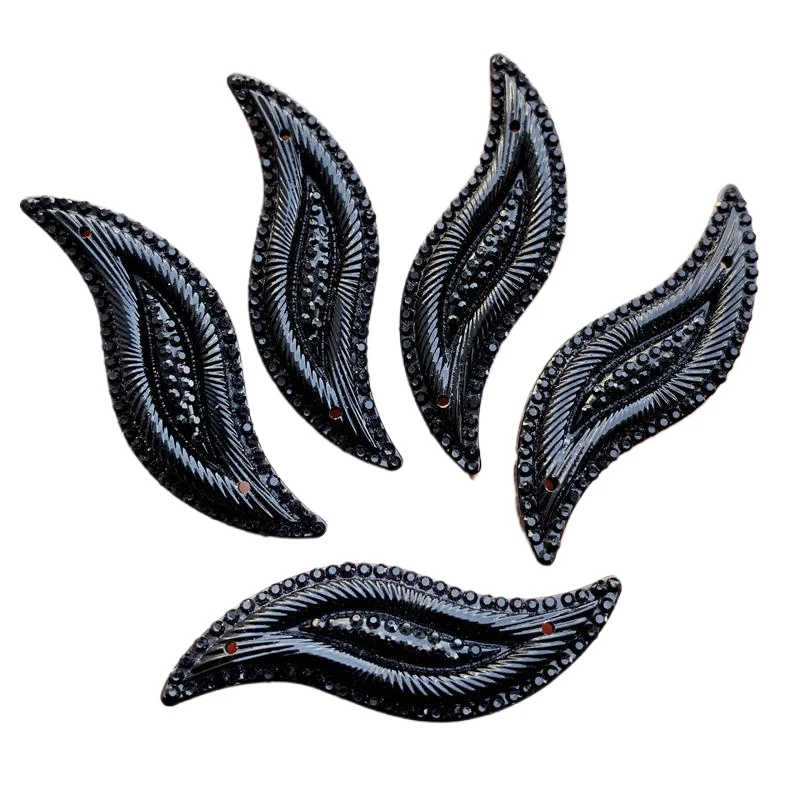 Pure black 10pcs Crystal Base Sew On Rhinestone Stones Spacer buttons for DIY Garment Jewelry -E088