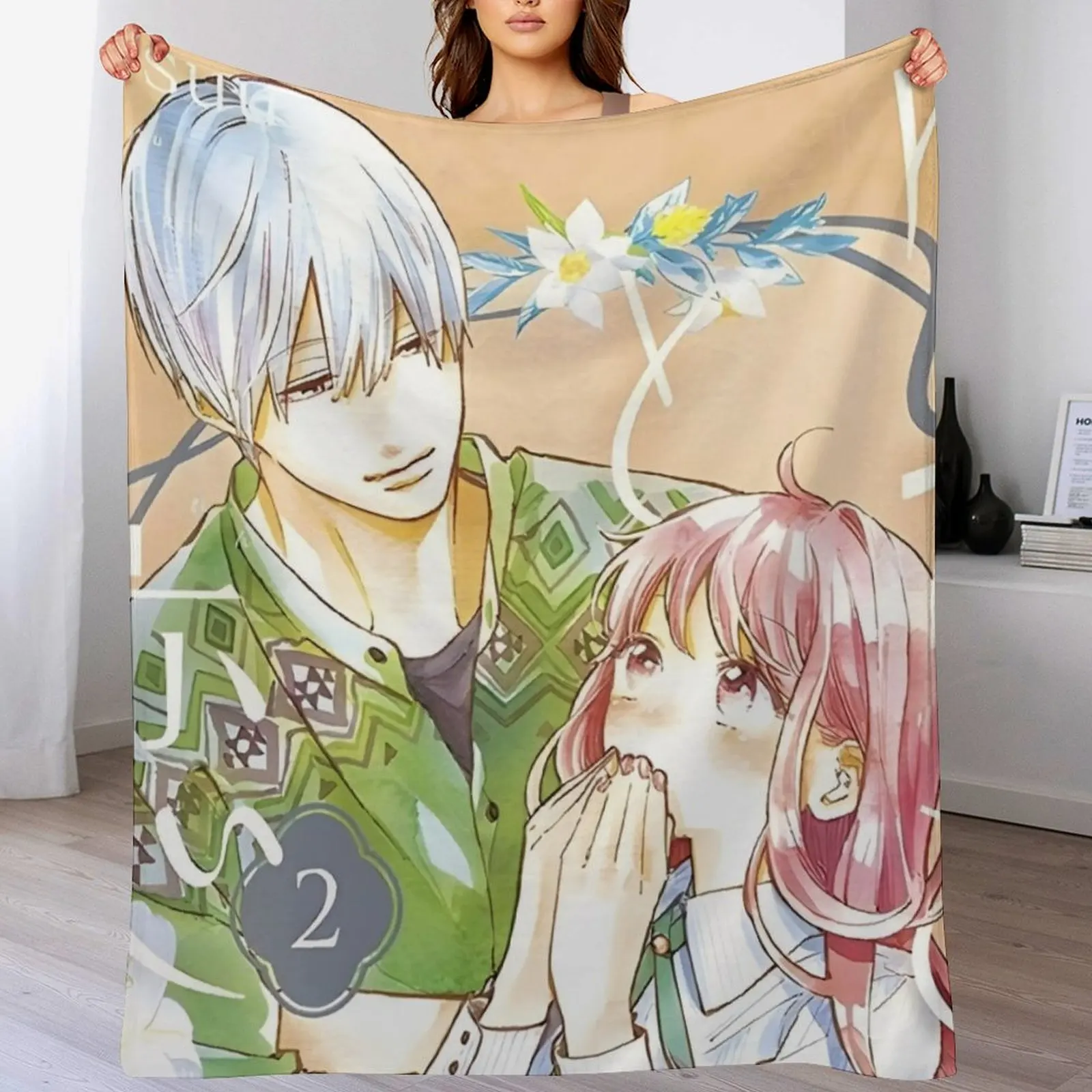 

A Sign of Affection Yubisaki to Renren - Nagi Itsuomi Itose Yuki Throw Blanket Warm Napping Blanket for Office Couch Bed