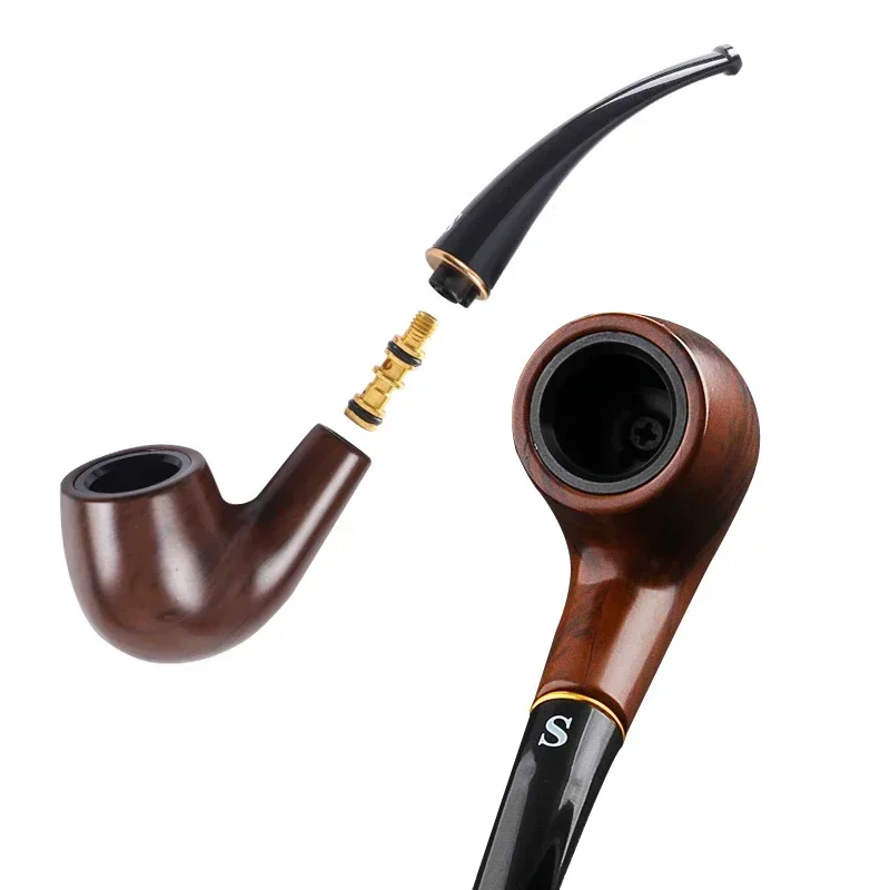 أنبوب تدخين من الراتينج طراز ساندا القديم ، ترشيح القطران ، أنابيب قابلة للغسل للدخان ، أداة أنبوب سجائر صحية قابلة لإعادة التدوير للرجال