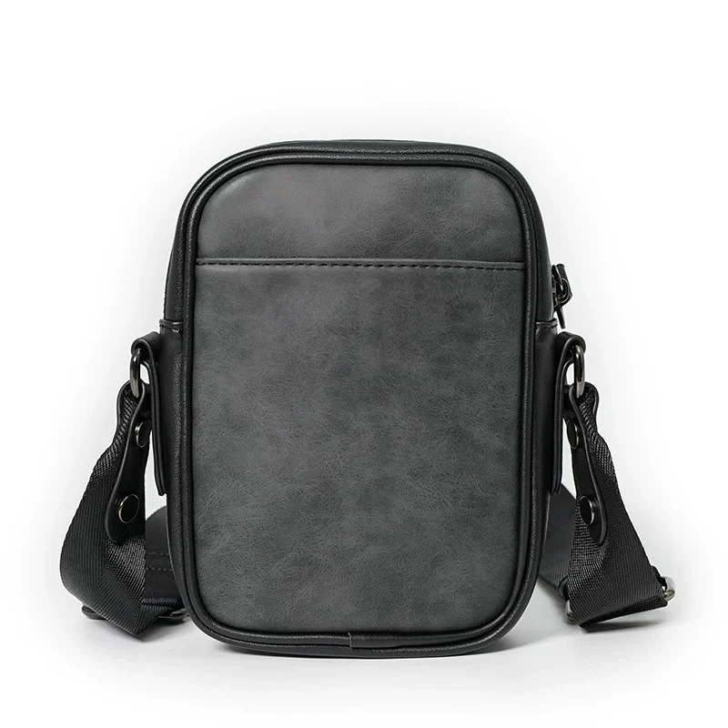 Fashion Business Shoulder Bag for Men PU Leather Messenger Bag Wide Strap Crossbody Bags Square Plaid Designer Male Sling Bags