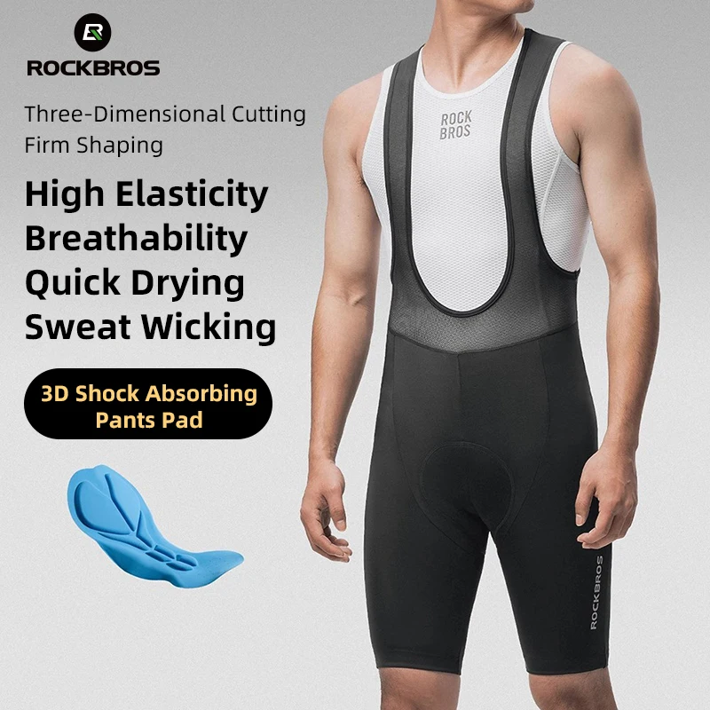 

ROCKBROS Cycling Shorts Men Summer Quick-Drying Breathable High Elastic Shock Absorption Bib Shorts MTB Road Bike Apparel