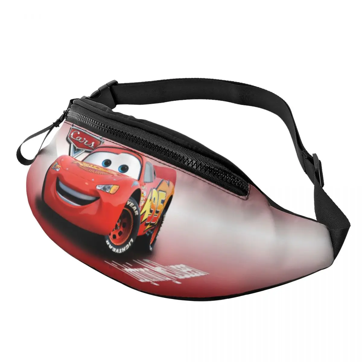 

Custom Lighting McQueen Fanny Bag Cartoon Crossbody Waist Pack Women Men Cycling Camping Phone Money Pouch