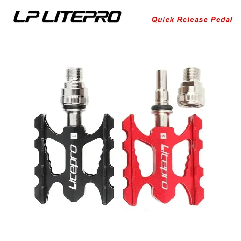 

Litepro Folding Bike Quick Release Pedal Ultra-light CNC Aluminum Alloy MTB Road Bike Non-slip Quickly remove Pedal Bike Parts