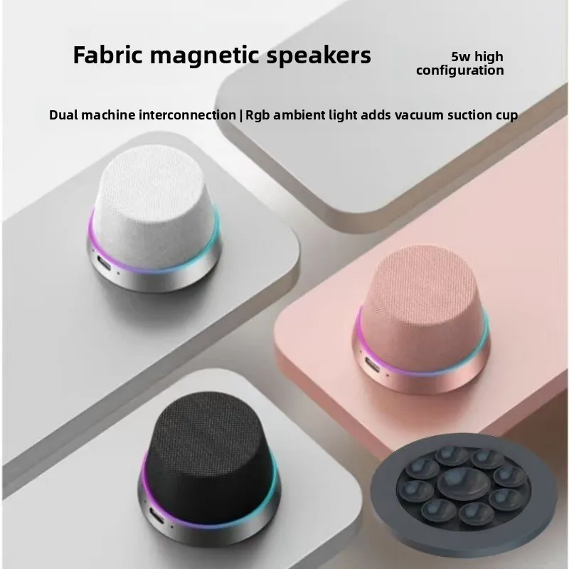 

Новая портативная Bluetooth-колонка из ткани с магнитным креплением, держателем для телефона, миниатюрная Bluetooth-аудиосистема, компактная стальная колонка.